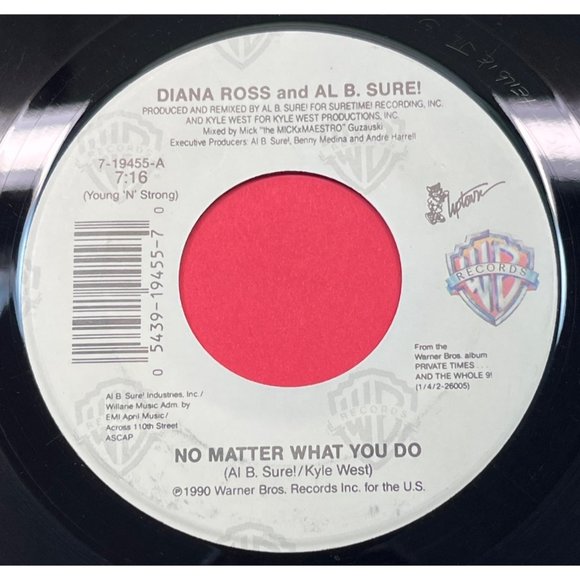 Diana Ross and Al B Sure No Matter What You Do / Al'l Justify Your Love 45 Soul - Picture 1 of 4